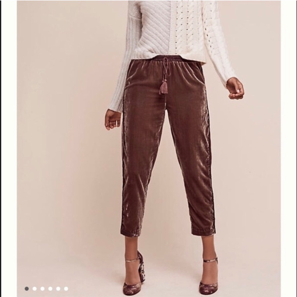 Anthropologie Velvet Joggers Pants